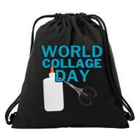 Celebrate World Collage Day Drawstring Bag