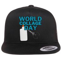 Celebrate World Collage Day Flat Bill Trucker Hat