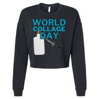Celebrate World Collage Day Cropped Pullover Crew