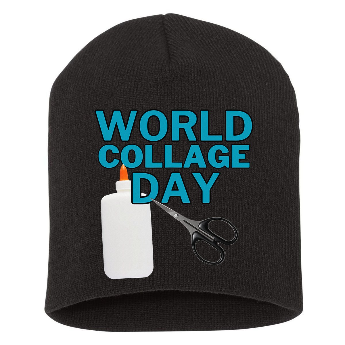 Celebrate World Collage Day Short Acrylic Beanie