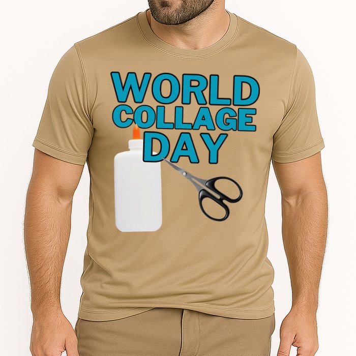 Celebrate World Collage Day Cooling Performance Crew T-Shirt