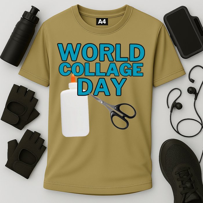 Celebrate World Collage Day Cooling Performance Crew T-Shirt
