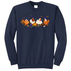 Cute Witch Chicken Chick Pumpkin Halloween Farm Farmer Sweatshirt