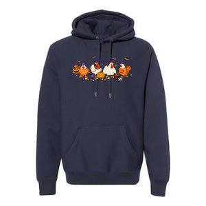 Cute Witch Chicken Chick Pumpkin Halloween Farm Farmer Premium Hoodie