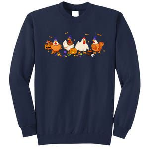 Cute Witch Chicken Chick Pumpkin Halloween Farm Farmer Tall Sweatshirt