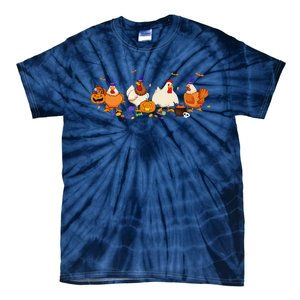 Cute Witch Chicken Chick Pumpkin Halloween Farm Farmer Tie-Dye T-Shirt