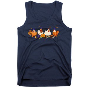 Cute Witch Chicken Chick Pumpkin Halloween Farm Farmer Tank Top