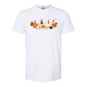 Cute Witch Chicken Chick Pumpkin Halloween Farm Farmer Softstyle CVC T-Shirt