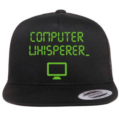 Computer Whisperer Cool Gift Tech Support Nerds Geeks Funny It Cute Gift Flat Bill Trucker Hat