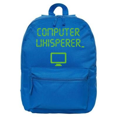 Computer Whisperer Cool Gift Tech Support Nerds Geeks Funny It Cute Gift 16 in Basic Backpack