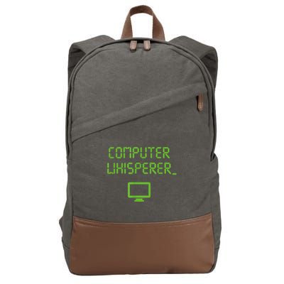 Computer Whisperer Cool Gift Tech Support Nerds Geeks Funny It Cute Gift Cotton Canvas Backpack