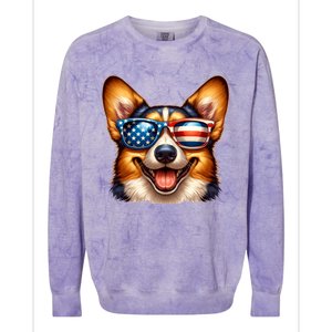 Cardigan Welsh Corgi 4th Of July Patriotic Dog American Meaningful Gift Colorblast Crewneck Sweatshirt