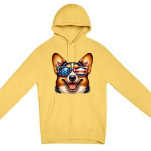 Cardigan Welsh Corgi 4th Of July Patriotic Dog American Meaningful Gift Premium Pullover Hoodie