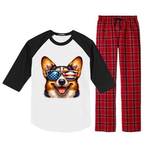 Cardigan Welsh Corgi 4th Of July Patriotic Dog American Meaningful Gift Raglan Sleeve Pajama Set