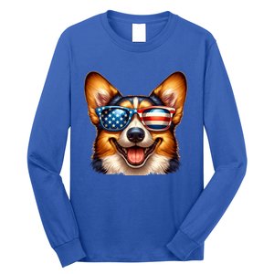 Cardigan Welsh Corgi 4th Of July Patriotic Dog American Meaningful Gift Long Sleeve Shirt