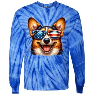 Cardigan Welsh Corgi 4th Of July Patriotic Dog American Meaningful Gift Tie-Dye Long Sleeve Shirt