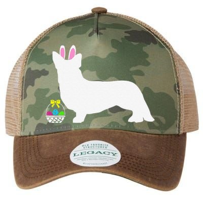 Cardigan Welsh Corgi Easter Bunny Dog Silhouette Legacy Tie Dye Trucker Hat