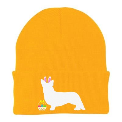 Cardigan Welsh Corgi Easter Bunny Dog Silhouette Knit Cap Winter Beanie