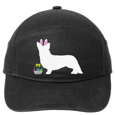 Cardigan Welsh Corgi Easter Bunny Dog Silhouette 7-Panel Snapback Hat