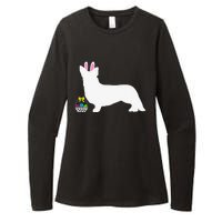 Cardigan Welsh Corgi Easter Bunny Dog Silhouette Womens CVC Long Sleeve Shirt