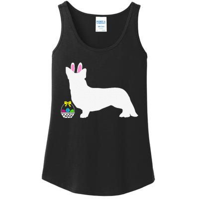 Cardigan Welsh Corgi Easter Bunny Dog Silhouette Ladies Essential Tank