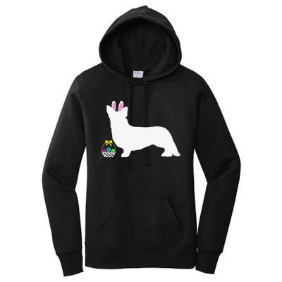 Cardigan Welsh Corgi Easter Bunny Dog Silhouette Women's Pullover Hoodie