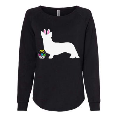 Cardigan Welsh Corgi Easter Bunny Dog Silhouette Womens California Wash Sweatshirt