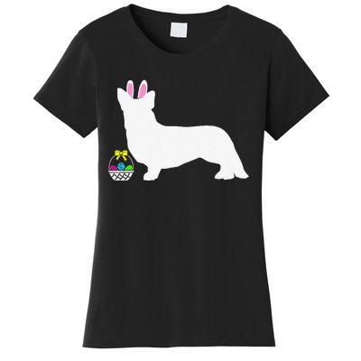 Cardigan Welsh Corgi Easter Bunny Dog Silhouette Women's T-Shirt