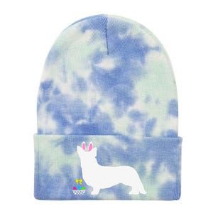 Cardigan Welsh Corgi Easter Bunny Dog Silhouette Tie Dye 12in Knit Beanie