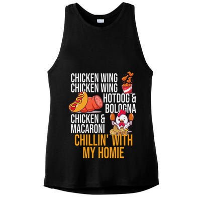 Chicken Wing Chicken Wing Hot Dog And Bologna Ladies PosiCharge Tri-Blend Wicking Tank