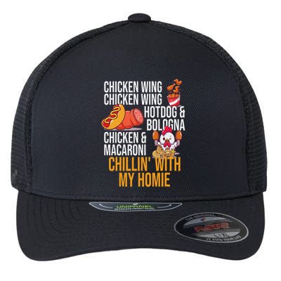 Chicken Wing Chicken Wing Hot Dog And Bologna Flexfit Unipanel Trucker Cap