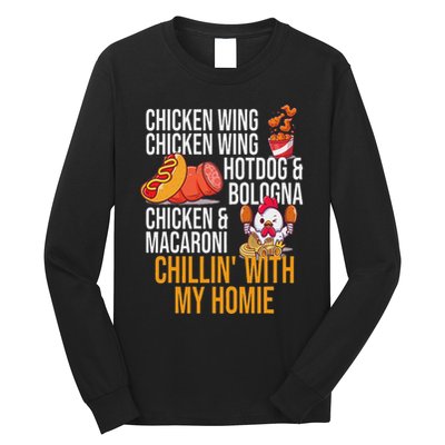 Chicken Wing Chicken Wing Hot Dog And Bologna Long Sleeve Shirt