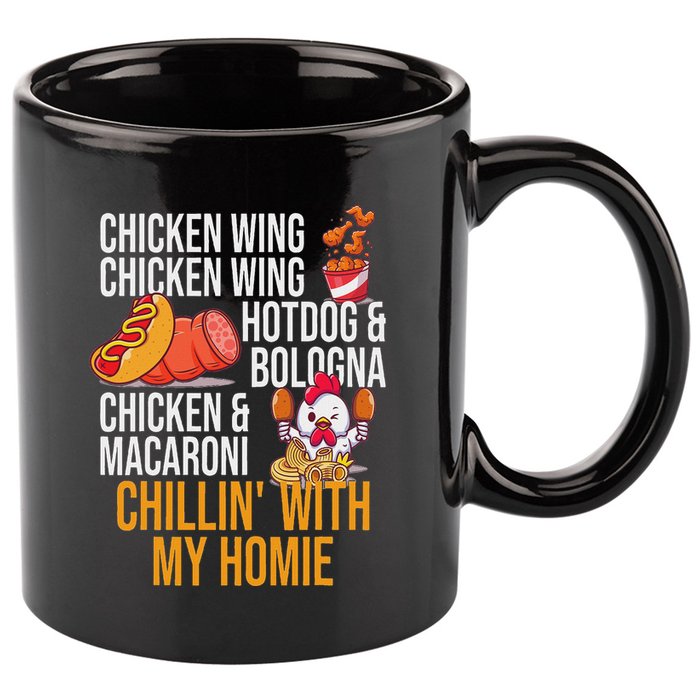 Chicken Wing Chicken Wing Hot Dog And Bologna 11oz C Handle Ceramic Mug