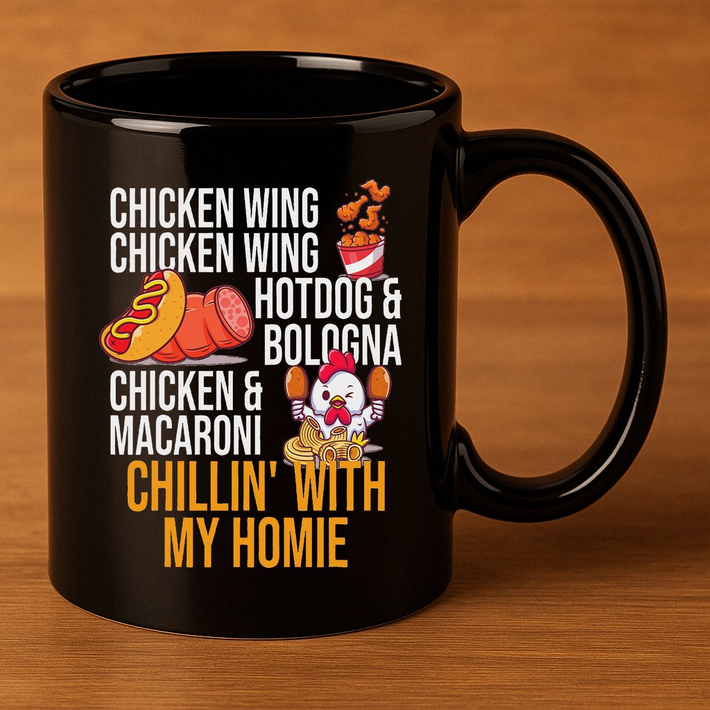 Chicken Wing Chicken Wing Hot Dog And Bologna 11oz C Handle Ceramic Mug