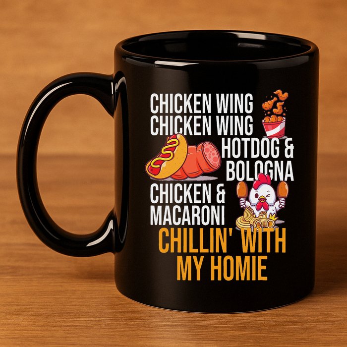 Chicken Wing Chicken Wing Hot Dog And Bologna 11oz C Handle Ceramic Mug