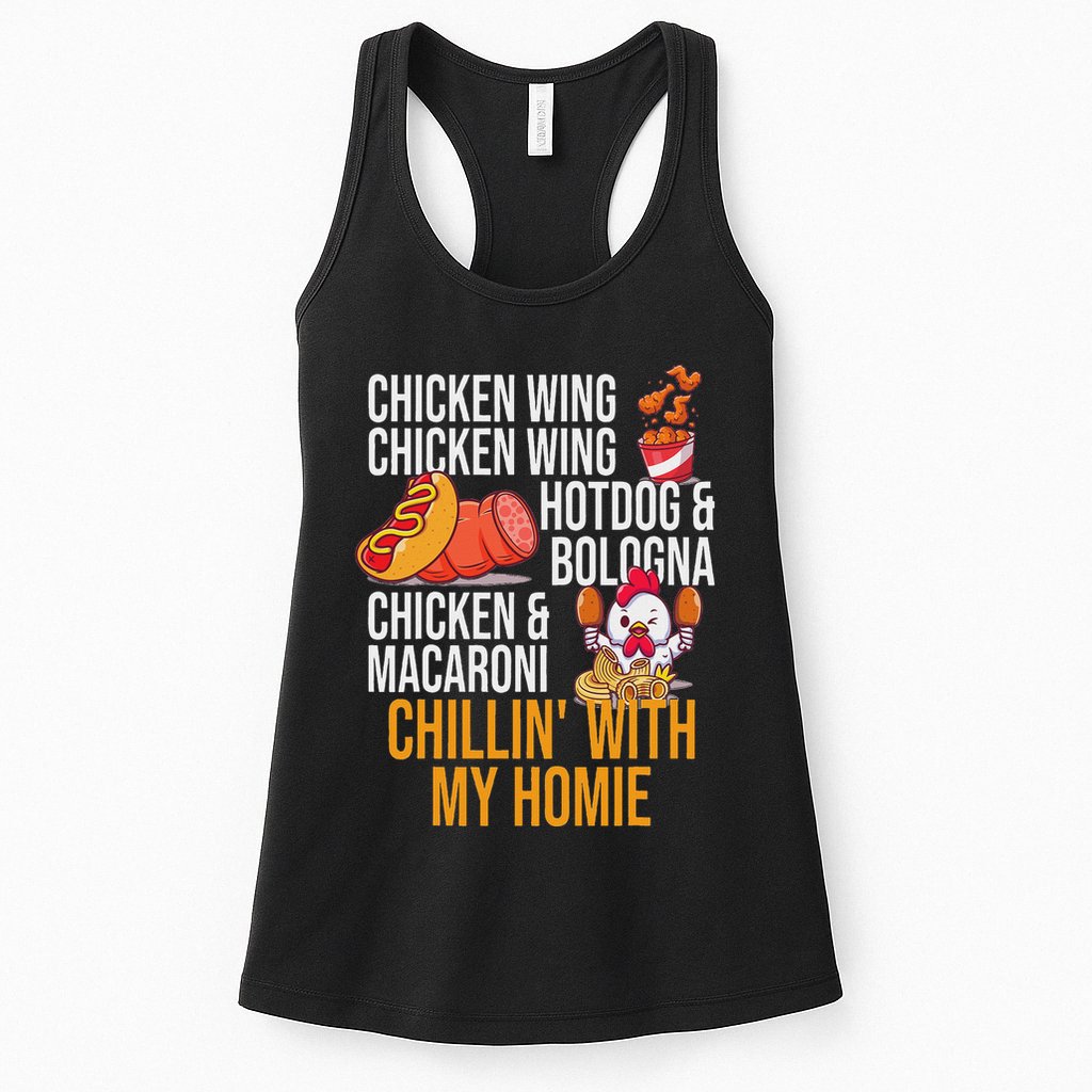 Chicken Wing Chicken Wing Hot Dog And Bologna Womens Tank Top