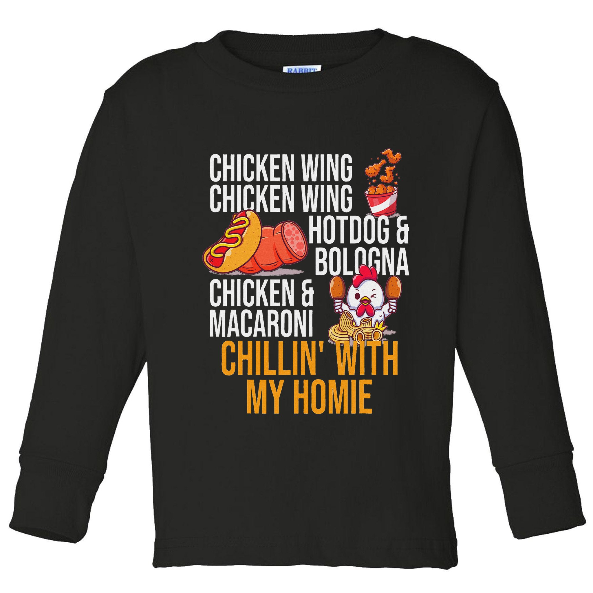 Chicken Wing Chicken Wing Hot Dog And Bologna Toddler Long Sleeve Shirt
