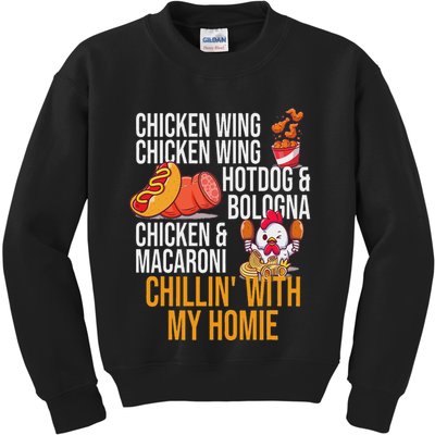 Chicken Wing Chicken Wing Hot Dog And Bologna Kids Sweatshirt
