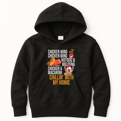 Chicken Wing Chicken Wing Hot Dog And Bologna Kids Hoodie