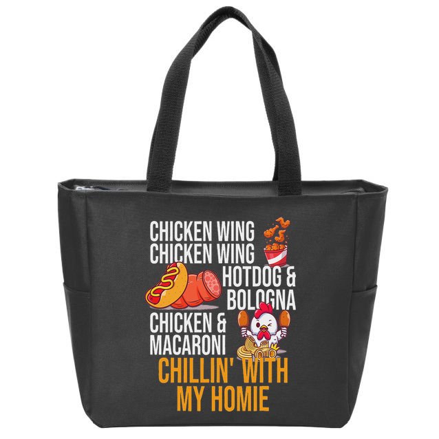 Chicken Wing Chicken Wing Hot Dog And Bologna Zip Tote Bag