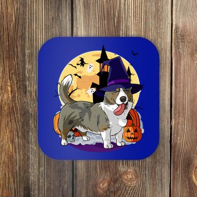 Cardigan Welsh Corgi Cute Dog Halloween Witch Pumpkin Cute Gift Coaster