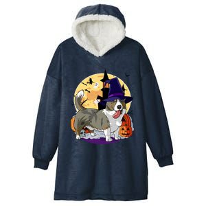 Cardigan Welsh Corgi Cute Dog Halloween Witch Pumpkin Cute Gift Hooded Wearable Blanket