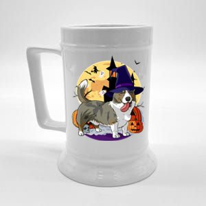 Cardigan Welsh Corgi Cute Dog Halloween Witch Pumpkin Cute Gift Beer Stein