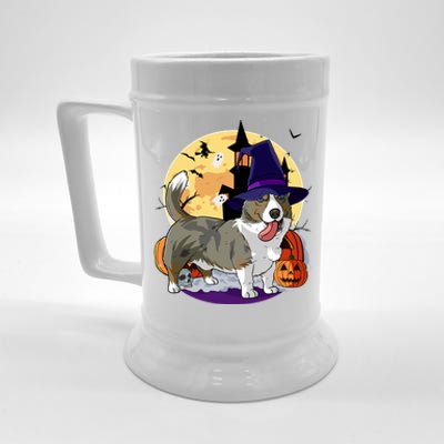 Cardigan Welsh Corgi Cute Dog Halloween Witch Pumpkin Cute Gift Beer Stein