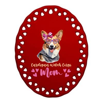 Cardigan Welsh Corgi Dog Mom Mothers Day Lover Dog Gift Ceramic Oval Ornament