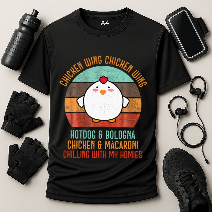 Chicken Wing Chicken Wing Song Lyric Hot Dog Bologna Cooling Performance Crew T-Shirt