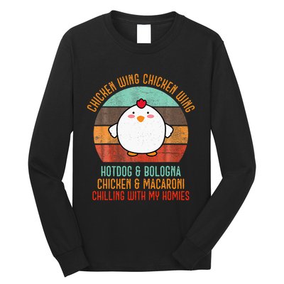 Chicken Wing Chicken Wing Song Lyric Hot Dog Bologna Long Sleeve Shirt