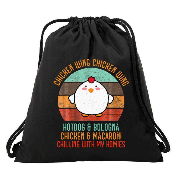 Chicken Wing Chicken Wing Song Lyric Hot Dog Bologna Drawstring Bag