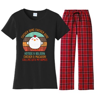 Chicken Wing Chicken Wing Song Lyric Hot Dog Bologna Women's Flannel Pajama Set