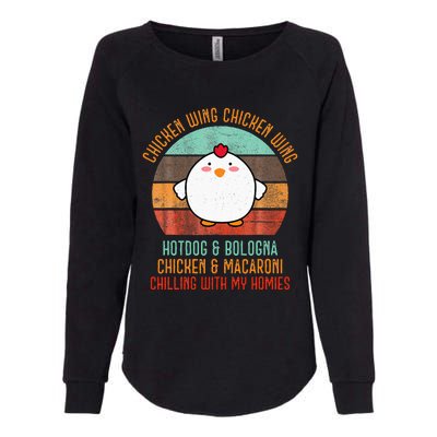 Chicken Wing Chicken Wing Song Lyric Hot Dog Bologna Womens California Wash Sweatshirt